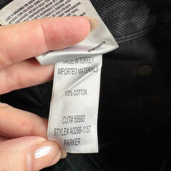 AGOLDE Parker Vintage Cut Off Black Denim Shorts in Vortex Size 28 - Picture 5 of 5